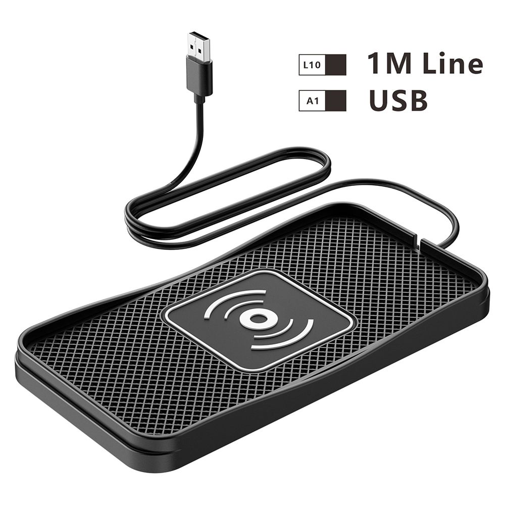 20W Car Wireless Charger with 1m Cable Fast Charging Anti Slip Silicone Pad for Vehicles - Type C Plug
