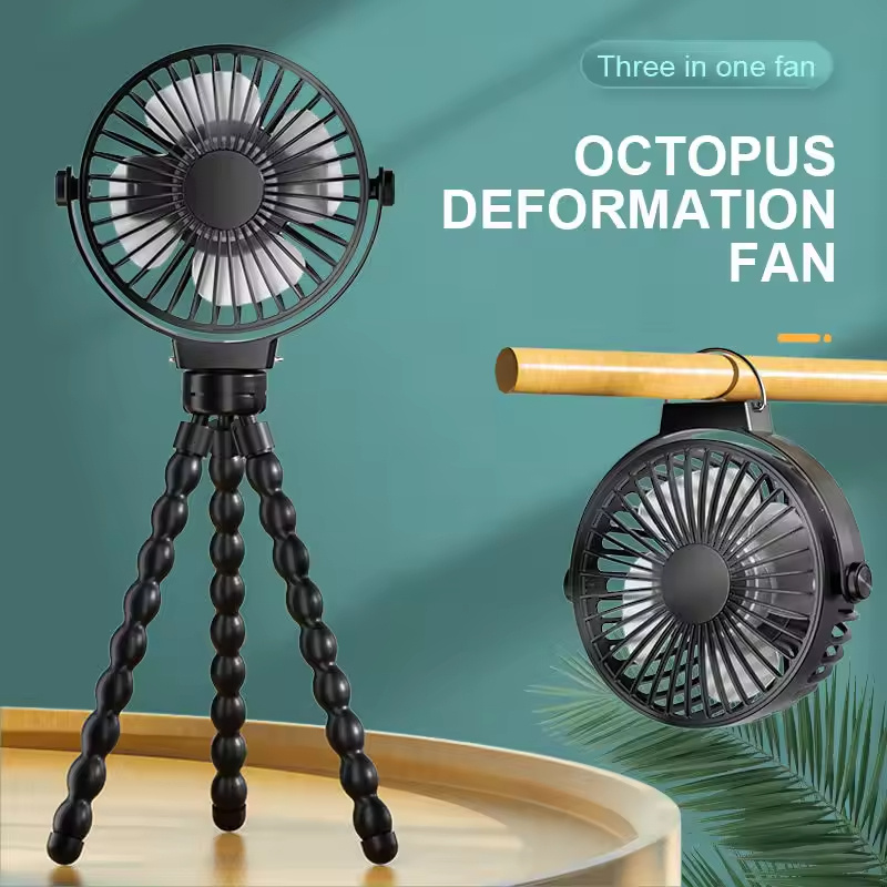 3 Speeds 360 Degree Portable USB Rechargeable Electric Desk Fan Foldable Design for Home Outdoor Car Small Hand Held Fan Clip-on Baby Cart Stroller