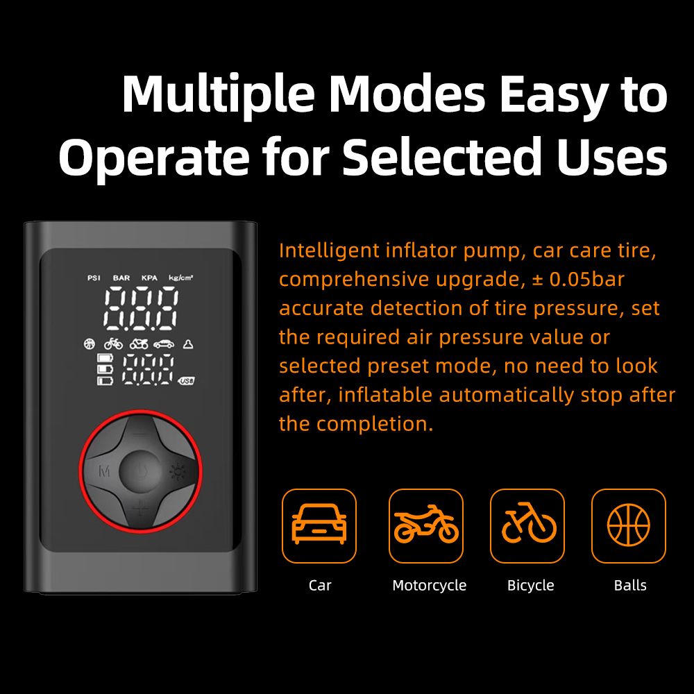 Portable Emergency Tire Inflator Kit for Cars and Suvs