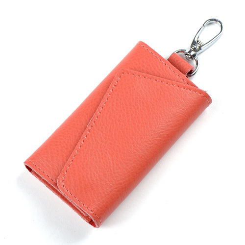 Custom Genuine Leather Car Smart Key Chain Keychain Holder Metal Zipper Bag Car Key Case