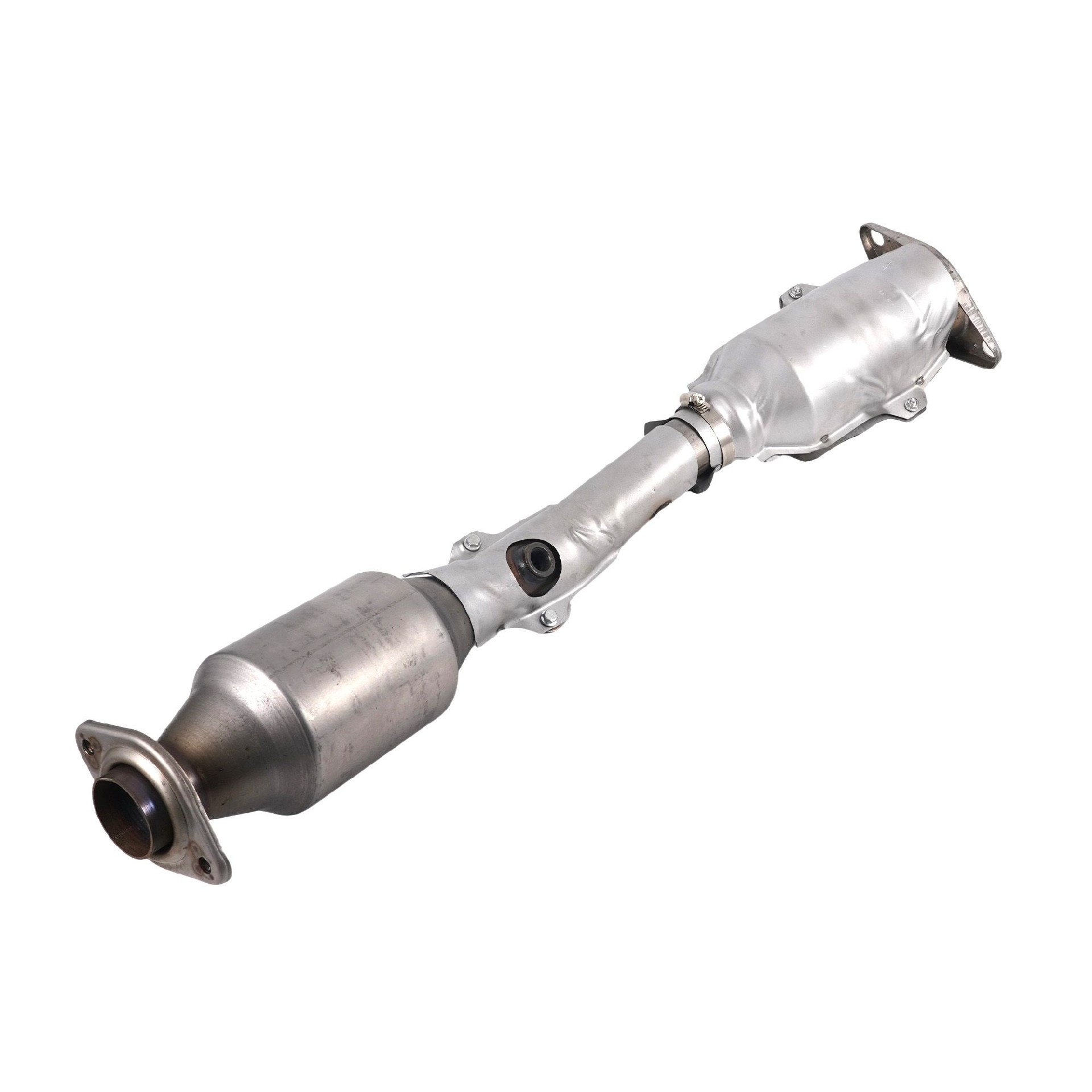 Dual-Can Catalytic Converter for Nissan Tiida (Old Models) Dual-Stage Purification Retrofit-Friendly Universal Adaptors Included Auto Parts
