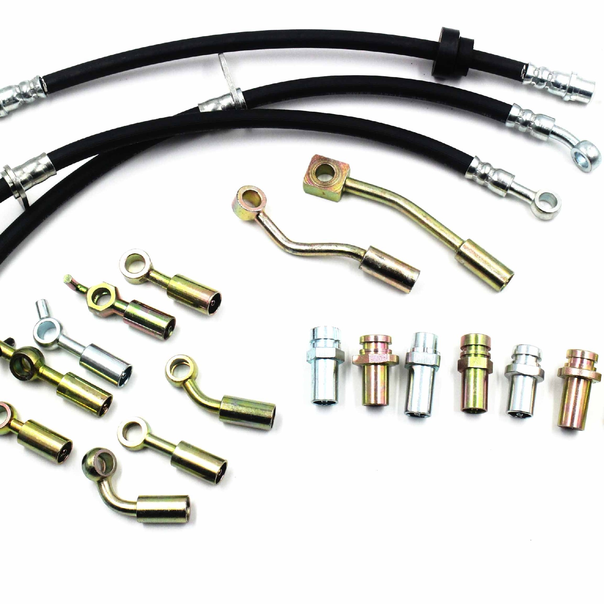 Auto Parts Customized Stainless Steel Brake Hose Tube Pipe Line Assembly Automotive Hydraulic Adapter Connector Barb Fittings	
